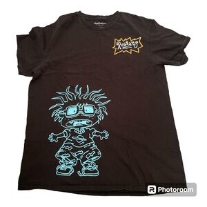 Nickelodeon Rugrats T-Shirt Unisex large Black Reptar 1991 TV Cartoons